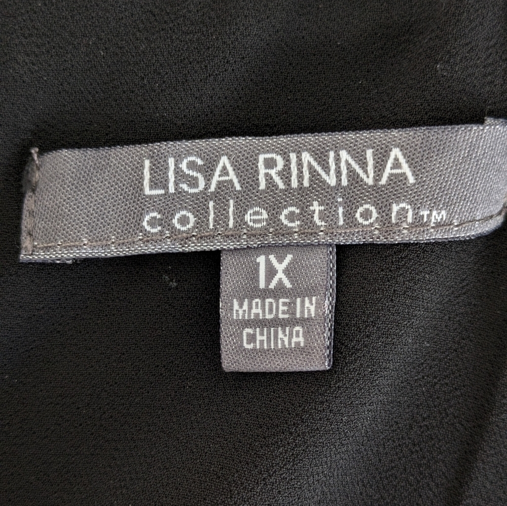 Lisa Rinna Collection Tulip Hem Sleeveless Black Tunic Dress Size 1X Chiffon - Picture 11 of 14